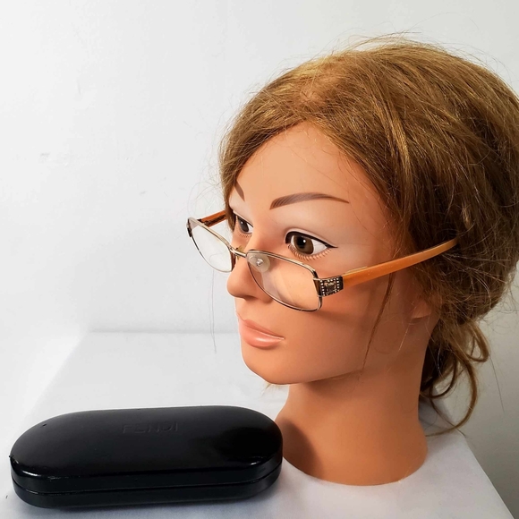 Versace Eyeglasses MOD. 1077-B 1052 Brown Rectangular Frame Italy 52[]17 130 - Picture 2 of 14